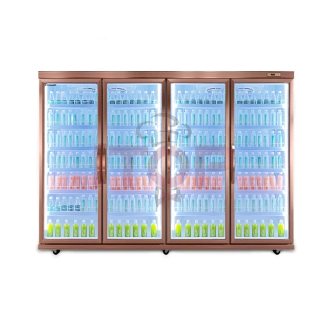 IT-BR-4D 3300L 4 Doors Supermarket Beverage Fridge Commercial Display Cold Drink Refrigerator