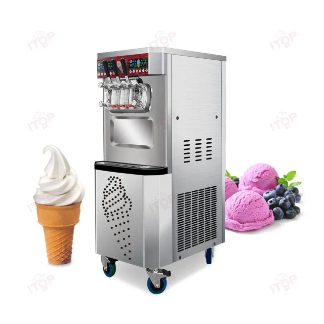 IT-SICM-68LC 68L/H Gelato Maker Hotel 7 Days Pre-cooling Fresh Dual Operating System Soft Ice Cream Machine