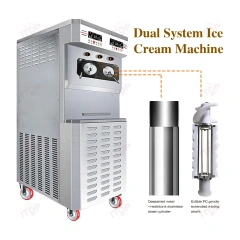 IT-ICM58L-6V 58L/H Dual Control System 10L*2 Cylinder Commercial Ice Cream Maker Machine