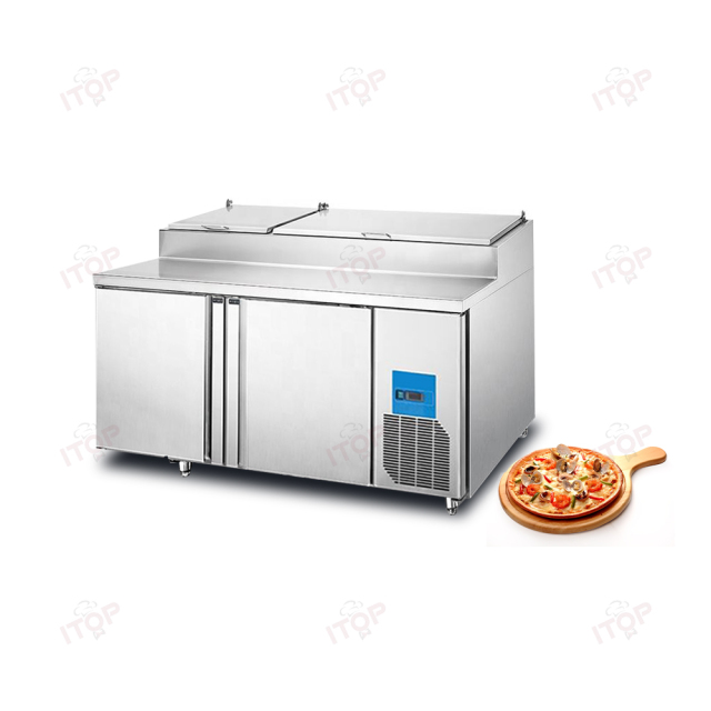 IT-CPC-2D 1.8M Double Doors Commercial Pizza Preparation Table Refrigerator