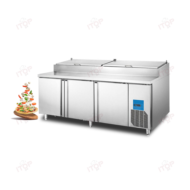 IT-CPC-3D 2.3M 3 Doors Pizza Sandwich Preparation Fridge Table For Restaurant Hotel