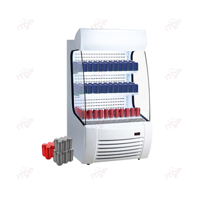 IT-ODC-360L 360L Frost Free Multi-deck Open Showcase Drinkings Refrigerated Display Case Freezer Fridge