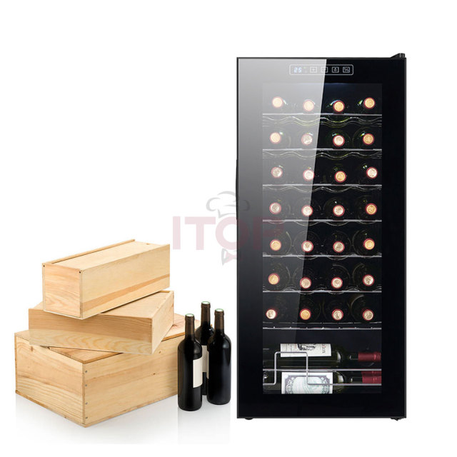 IT-SWC-32 Large Capacity 32 Bottles 93L Wine Beverage Refrigerator Fridge Cooler Wine Cabinet