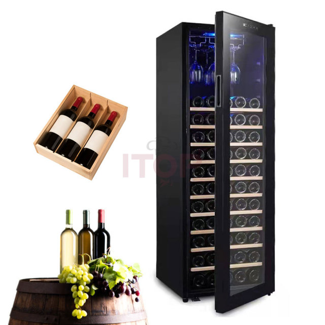 IT-SWC-48 Commercial Large Capacity 48 Bottles 138 Litres Dual Zone Display Wine Cooler Refrigerator