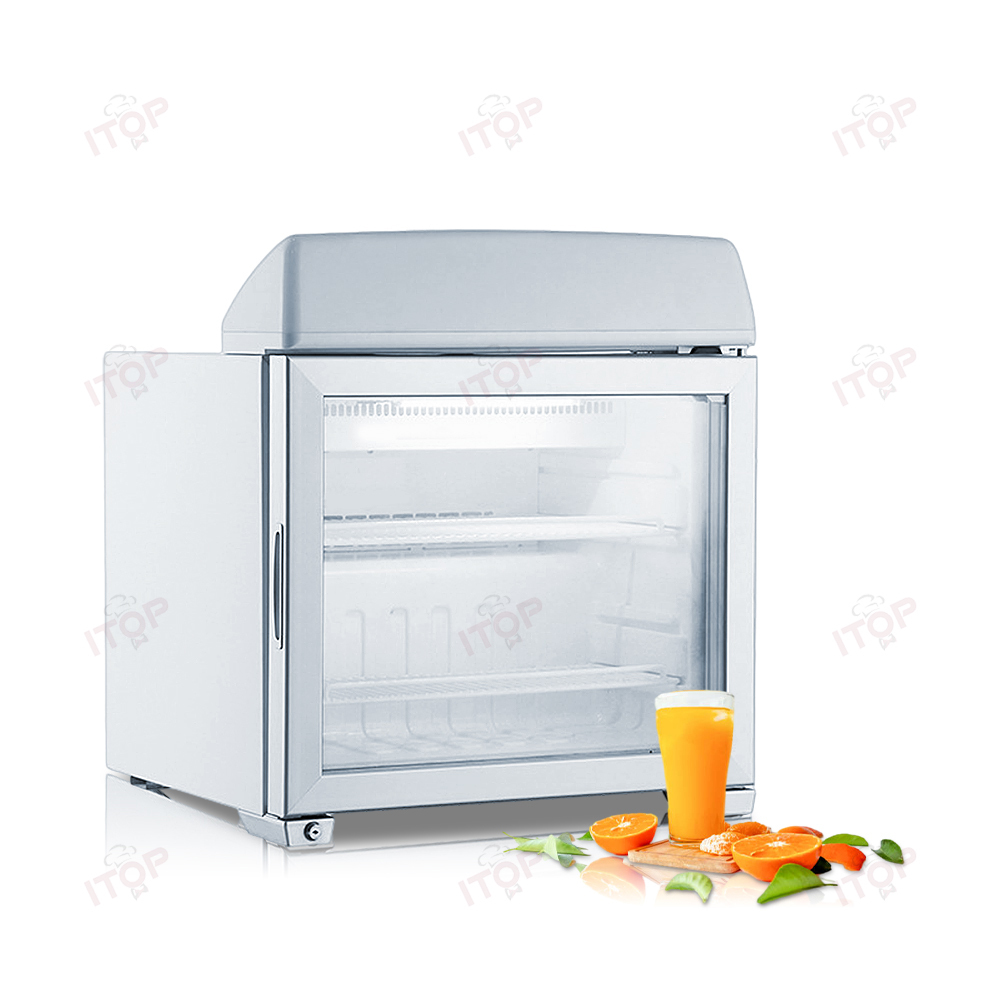 IT-SFF-49L-2 50L Portable Table Top Mini Gelato Freezer Ice Cream Display Showcase With Light Box
