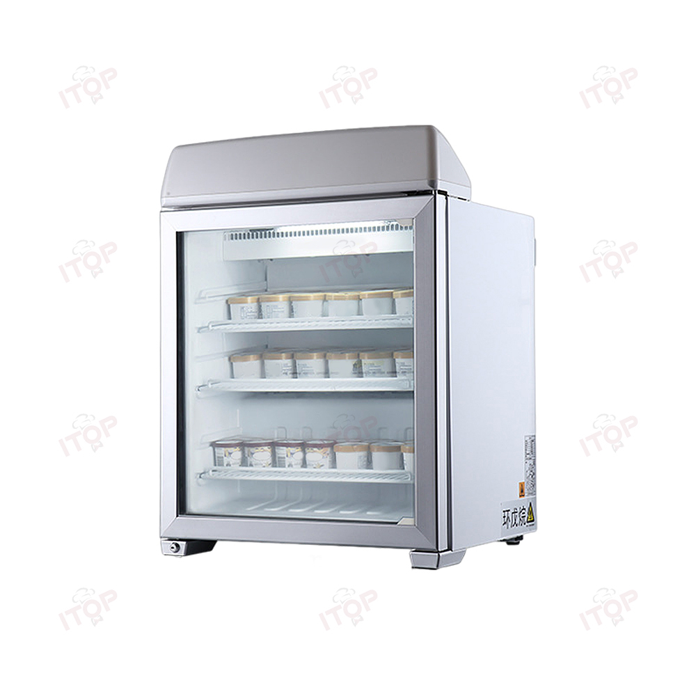 IT-SFF-109L-2 112L Small Table Top Automatic defrost Ice Cream Display Cabinet Freezer With LED Lampbox