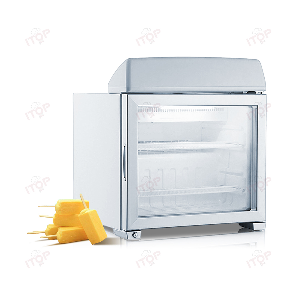 IT-SFF-49L-2 50L Portable Table Top Mini Gelato Freezer Ice Cream Display Showcase With Light Box