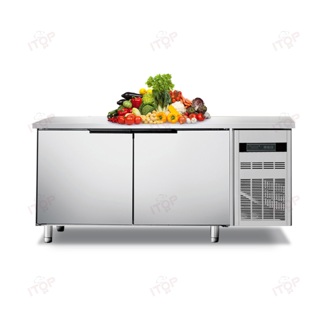 IT-CCF12-D2F IT-CCF12-D2R Commercial 1.2M Stainless Steel Refrigerator Workbench Freezer Food Storage Cabinet