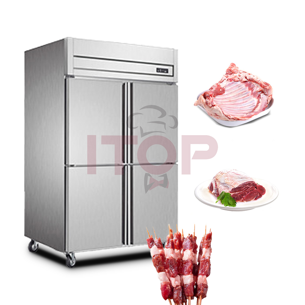 IT-RD4-10 Restaurant Kitchen 1000L 4Doors Commercial Upright Meat Refrigerator Cooler Freezer