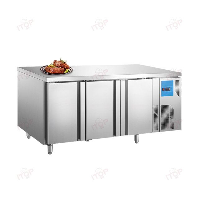 IT-RD-2D1 IT-RD-2D2 Commercial Chest Refrigerator 390L Restaurant Freezer Counter Fridge Working Table