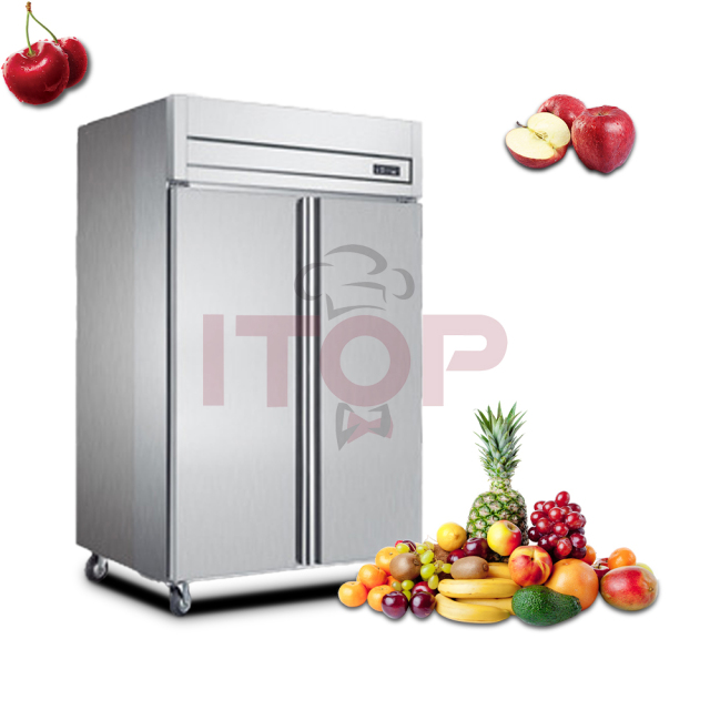 IT-RD2-10 Commercial Stainless Steel 1000L 2 Doors Upright Freezer Hotel Industry Upright Refrigerator