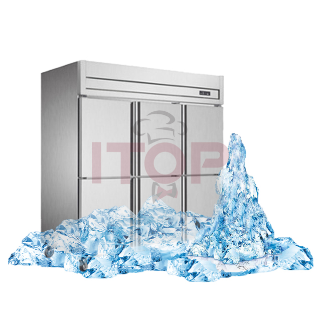 IT-RD6-16 Defrost 6-door 1600L Upright Chiller Refrigeration Equipment Kitchen Freezer Fridge