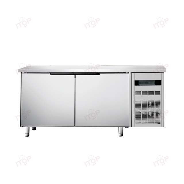 IT-CCF18-D2F IT-CCF18-D2R Support Customized 1.8M Stainless Steel Catering Kitchen Working Table Chiller Freezer