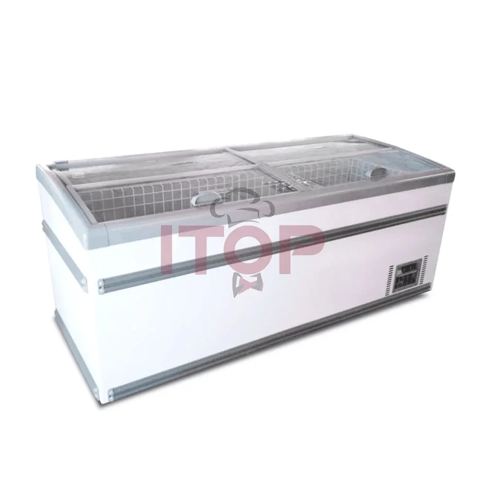 IT-IF-2.5M Market Horizontal Island Cabinet Refrigerator 2.5M 1500L Display Showcase Chest Deep Freezer