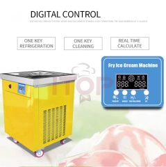 SSI150FIC Round Square Flat Pan Thailand Manual Fried Roll Ice Cream Machine