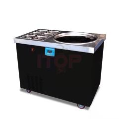 SSI150FIS-6C1 50CM Diameter Round Squared Cold Plate Thai Fried Ice Cream Machine With 6 Hoppers