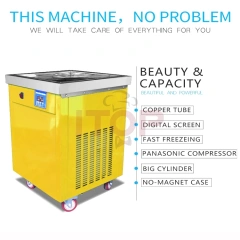 SSI150FIC Round Square Flat Pan Thailand Manual Fried Roll Ice Cream Machine