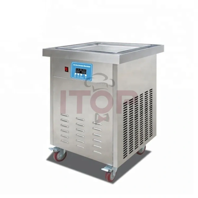 SSI150FIC Commercial Fried Ice Cream Machine Flat Round Square Pan Fry Thailand Ice Cream Roll Machine