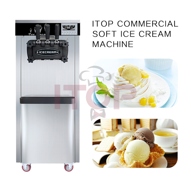 IT-ICM18L-2 IT-ICM18L-4 Free Standing 3 Flavors Soft Serve Ice Cream Making Machine
