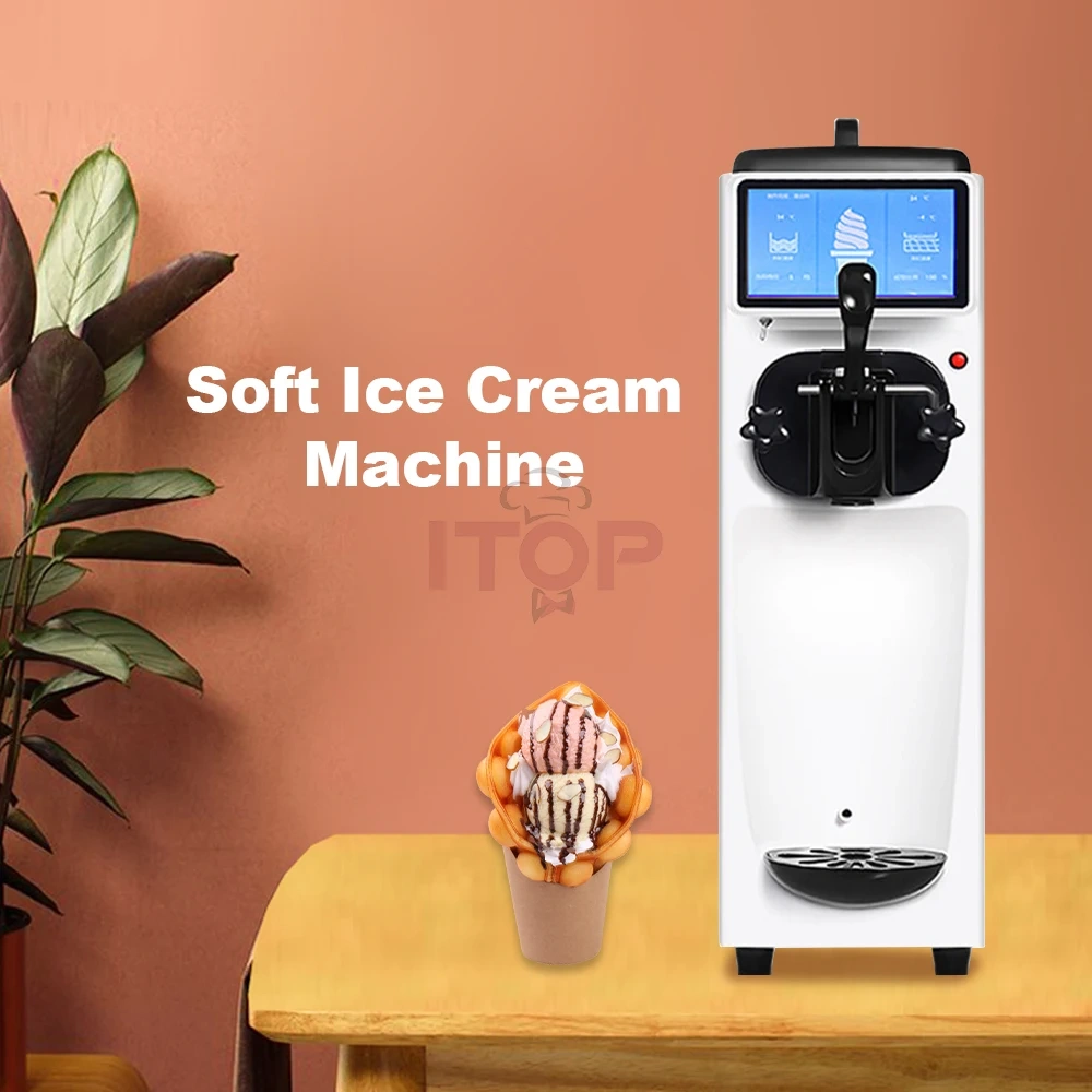 IT-SICM-RE18 Table Top 16-18L/H Soft Serve Ice Cream Machine 6L Hopper Counter Ice Cream Maker