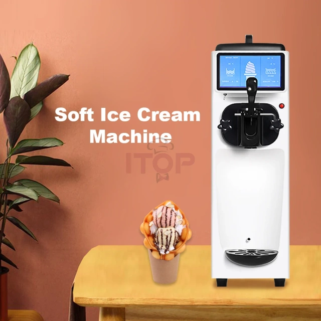 IT-SICM-RE18 Table Top 16-18L/H Soft Serve Ice Cream Machine 6L Hopper Counter Ice Cream Maker
