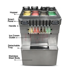 IT-VIC7-4H Commercial 60-65L/H 7 Flavors Fruit Yogurt Soft Serve Ice Cream Machine