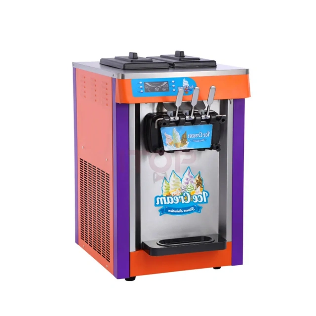 IT-SICM-D20ANE Table Top 20-25L/H Italian Gelato Maker 3 Heads Commercial Soft Ice Cream Machine