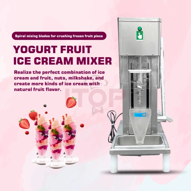 IT-IC-M75 Swirl Drill Ice Cream Maker Frozen Yogurt Real Fruits Ice Cream Blender