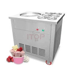 IT-FICM1-R6 Thailand Roll Ice Cream Machine Fried Ice Cream Machine With 6 Barrels