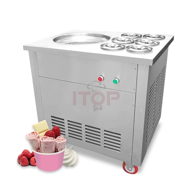 IT-FICM1-R6 Thailand Roll Ice Cream Machine Fried Ice Cream Machine With 6 Barrels