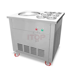 IT-FICM1-R6 Thailand Roll Ice Cream Machine Fried Ice Cream Machine With 6 Barrels