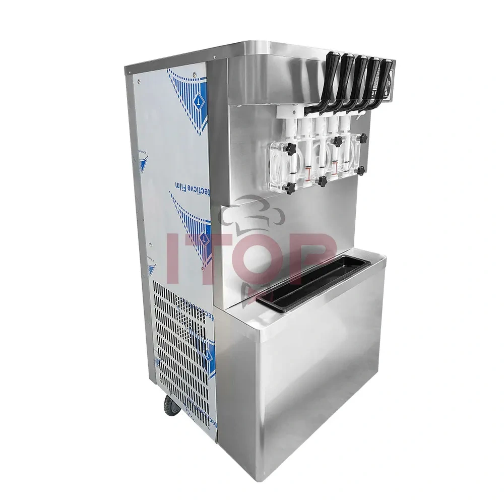 IC-VIC5-38W Commercial Touch Screen 55L/H 5 Mixed Flavors Soft Serve Ice Cream Making Machine
