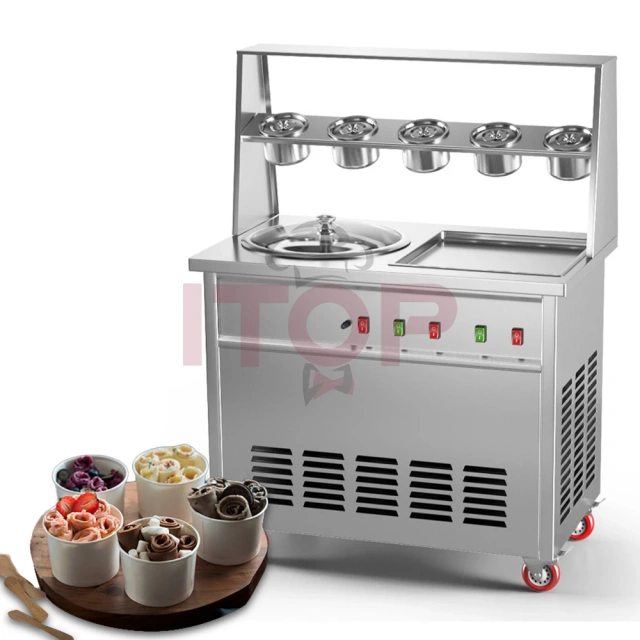 IT-DFI-18 Double Pans Commercial Automatic Stir Fry Ice Cream Making Machine