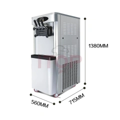 IT-IC-SV28W 3 Mixed Flavors 38L/H Coffee Shop Ice Cream Machine Professional Soft Ice Cream Maker