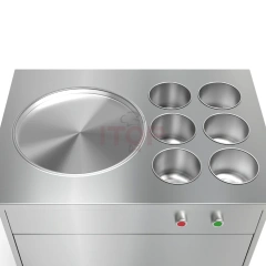 IT-FICM1-R6 Thailand Roll Ice Cream Machine Fried Ice Cream Machine With 6 Barrels