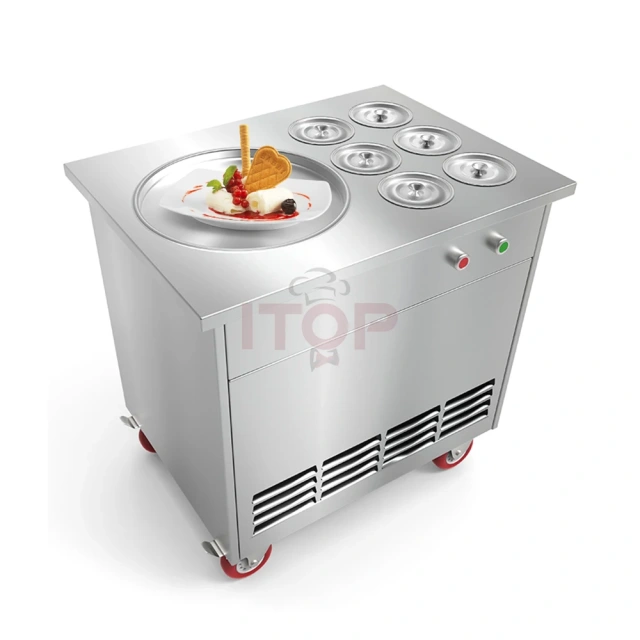 IT-FICM1-R6 Thailand Roll Ice Cream Machine Fried Ice Cream Machine With 6 Barrels