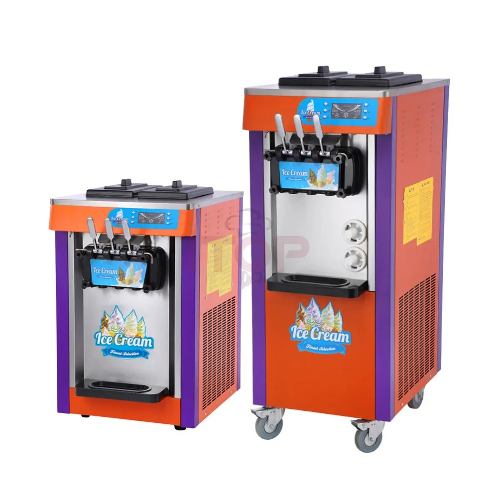 IT-SICM-D20ANE Table Top 20-25L/H Italian Gelato Maker 3 Heads Commercial Soft Ice Cream Machine