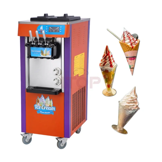 IT-SICM-V20NEP Three Flavors 20-25L/H 6L*2 Hopper Commercial Professional Soft-serve Ice Cream Maker