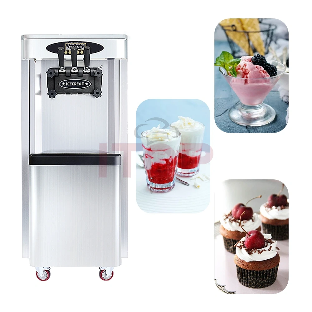 IT-IC-SV28W 3 Mixed Flavors 38L/H Coffee Shop Ice Cream Machine Professional Soft Ice Cream Maker