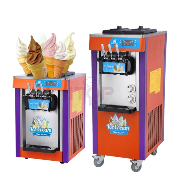 IT-SICM-V20NEP Three Flavors 20-25L/H 6L*2 Hopper Commercial Professional Soft-serve Ice Cream Maker