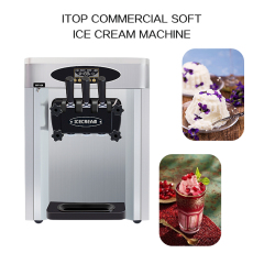 IT-IC-SD18W 3 Flavors 28L/H Desktop Professional Soft Ice Cream Maker Machine