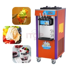 IT-SICM-V20NEP Three Flavors 20-25L/H 6L*2 Hopper Commercial Professional Soft-serve Ice Cream Maker