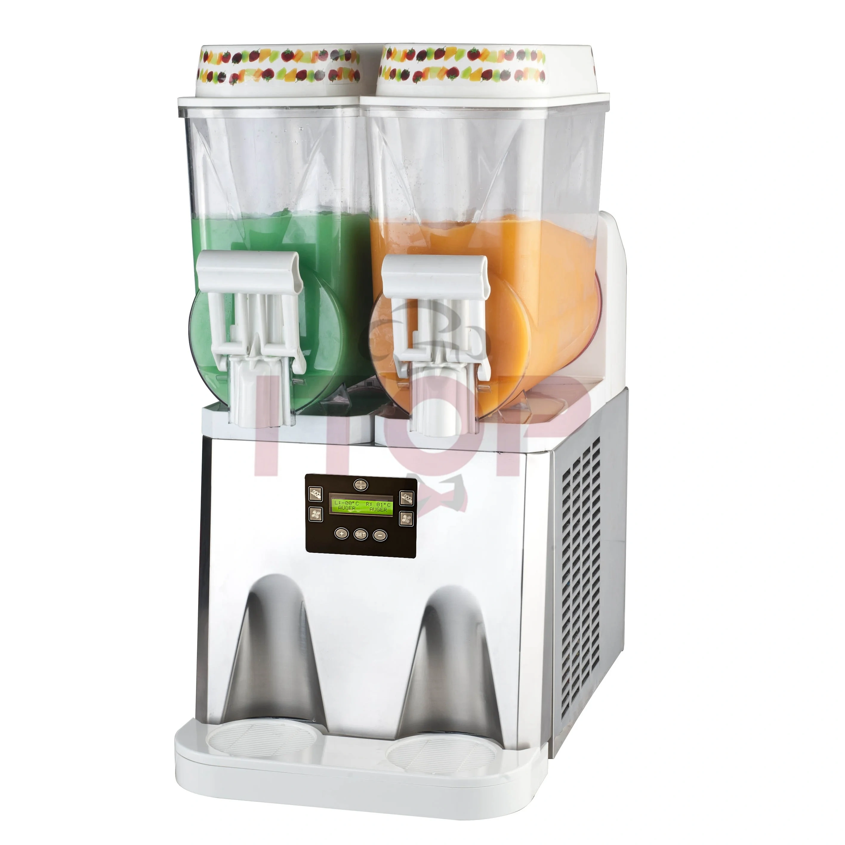 SM-12*2M Digital Display Panel Stainless Steel Slush Ice Machine 2 Bowls 12L*2
