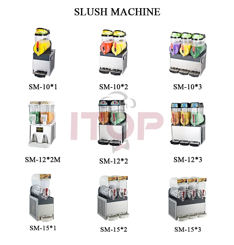 SM-12*2M Digital Display Panel Stainless Steel Slush Ice Machine 2 Bowls 12L*2