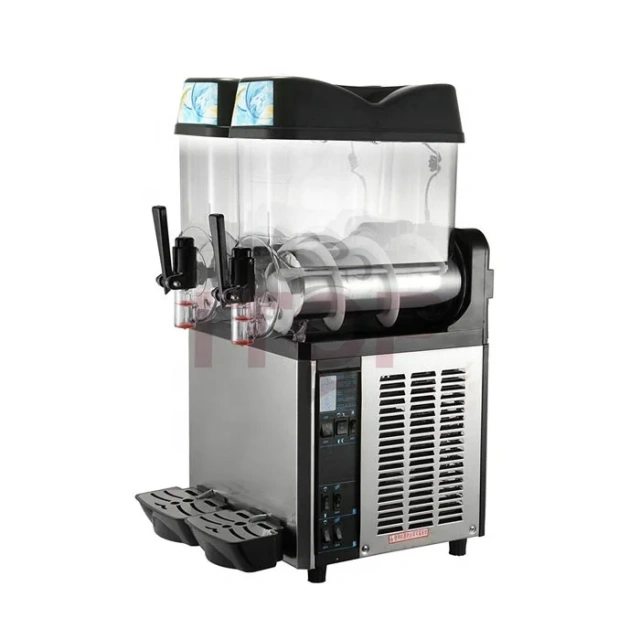 SM-12*2(SS body panel) Ce Approved Slush Ice Machine Commercial Slushie Machine Two Tanks 12L*2