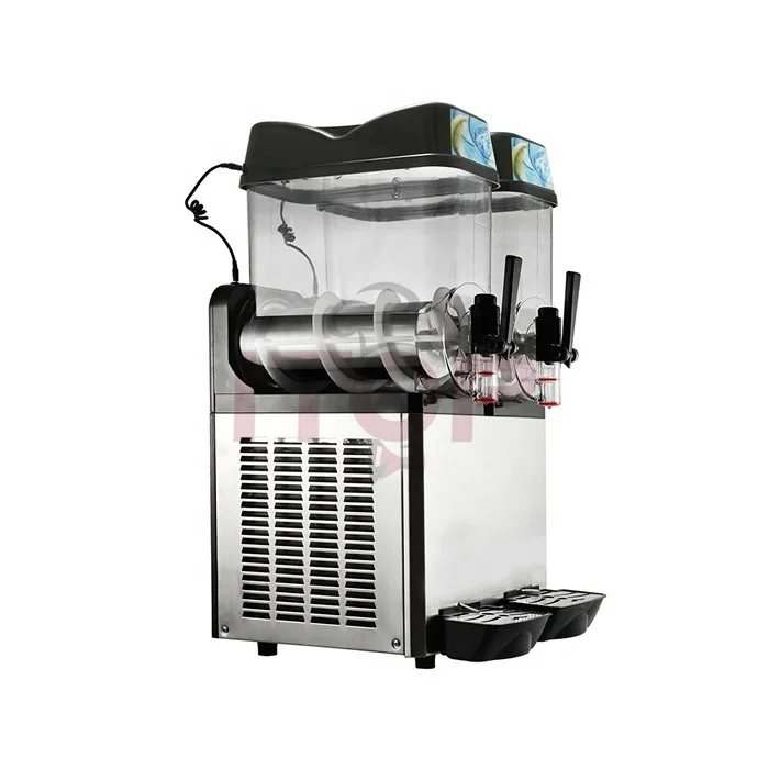 SM-12*2(SS body panel) Ce Approved Slush Ice Machine Commercial Slushie Machine Two Tanks 12L*2