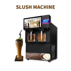 IT-DIGSM-10L Margarita Slush Machine 50-55L/H Frozen Drink Slush Maker 2 Bowl 10L*2