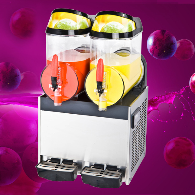 SM-10*2 Two Tanks Frozen Slush Machine Commercial Slushy Machine 10L*2