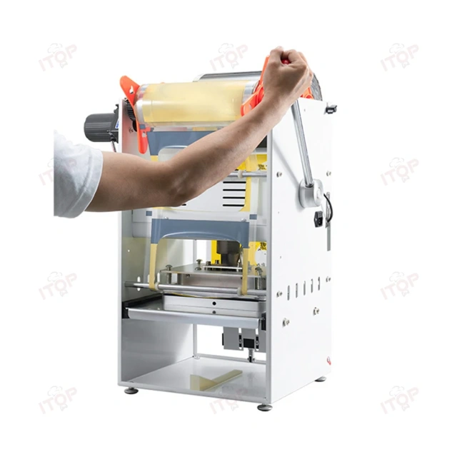 IT-SSM650W Fast Food Semi-automatic Lunch Box Plastic Tray Sealing Sealer Machine