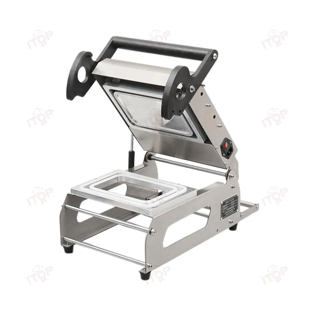FR160E FR220E Square Shape Electric Heating Manual Tray Sealer Disposable Lunch Box Packaging Machine